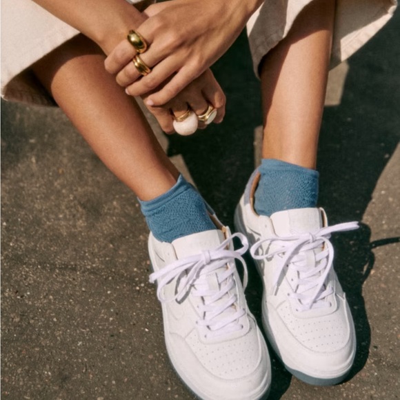 Sezane Léo Trainers White Women's Quiet Luxury Designer Sneakers Size 8 - Picture 1 of 14